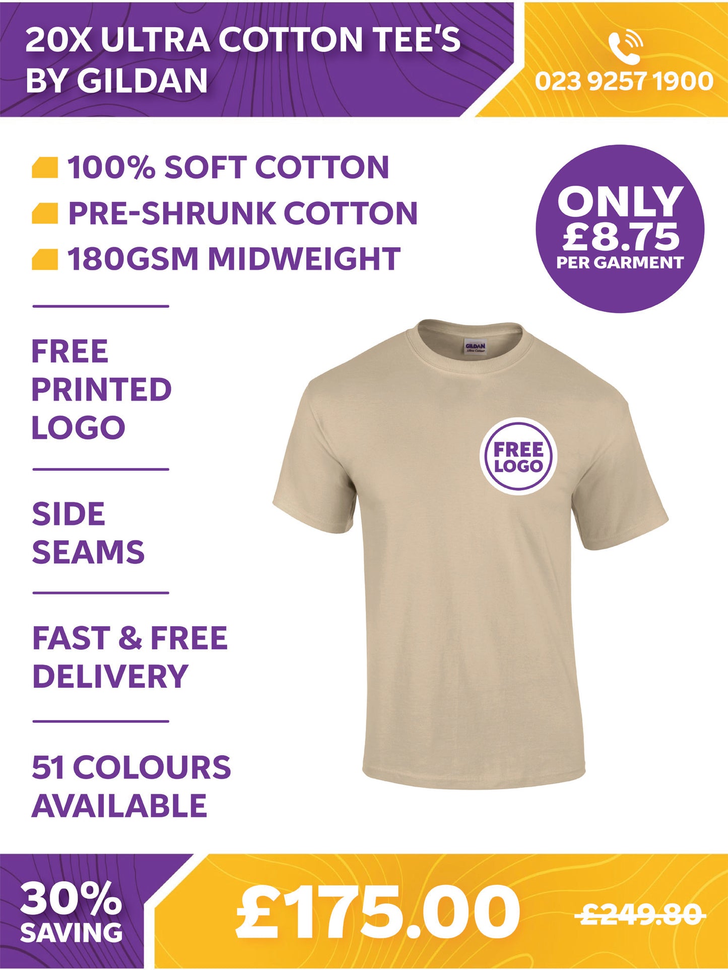20 x Ultra Cotton Tee's by Gildan