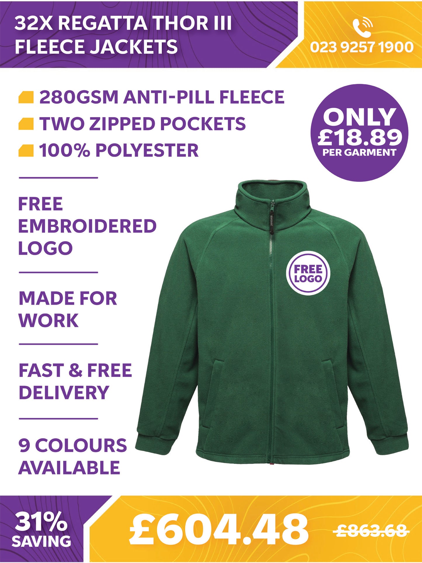 32 x Regatta Thor III Fleece Jackets