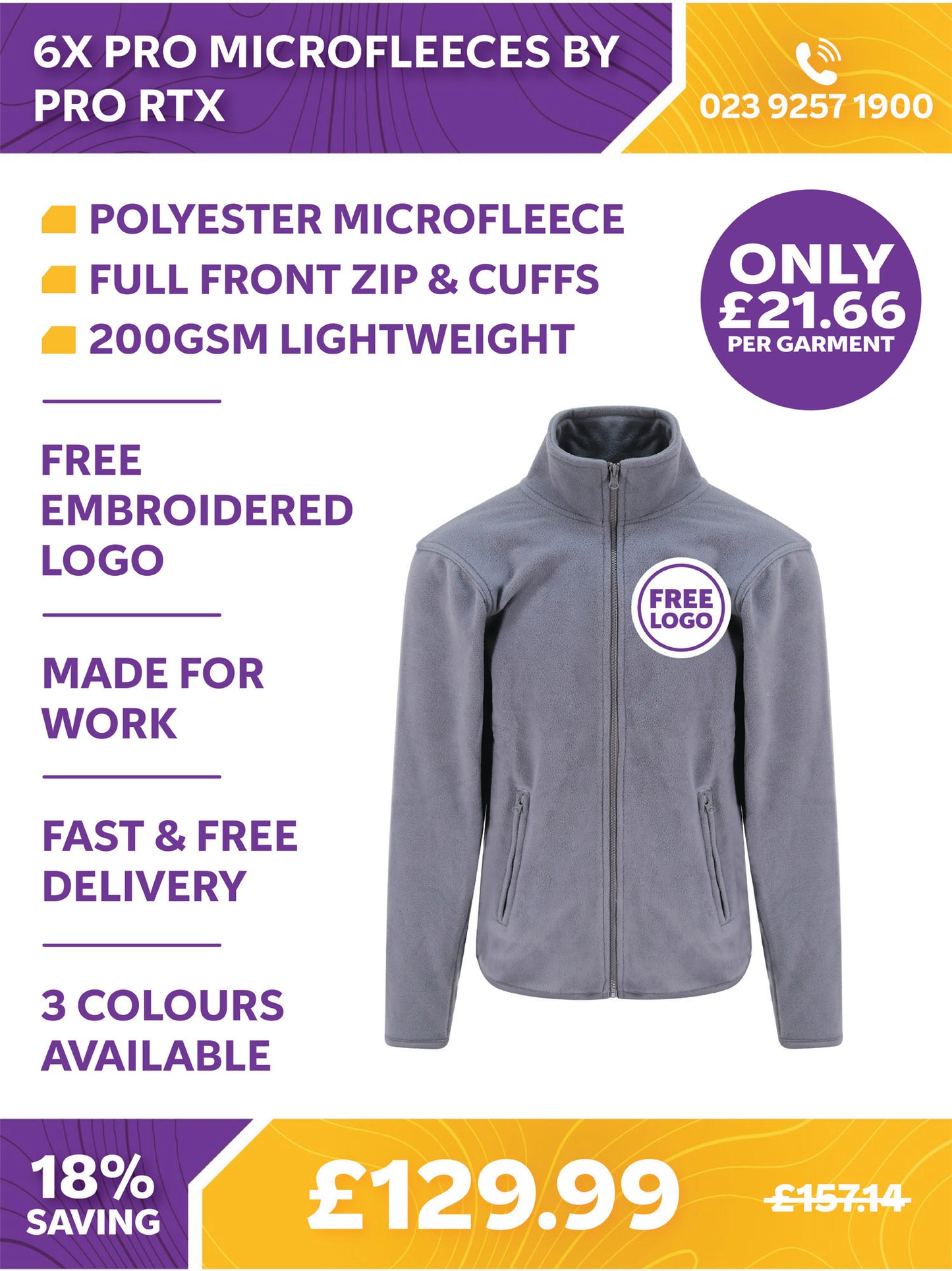 6 x Pro Light Microfleeces by Pro RTX