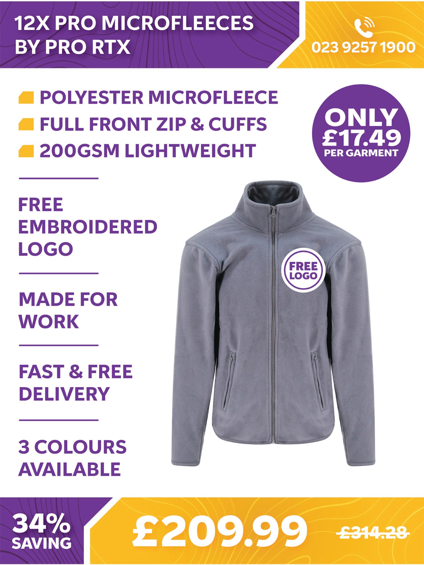 12 x Pro Light Microfleeces by Pro RTX