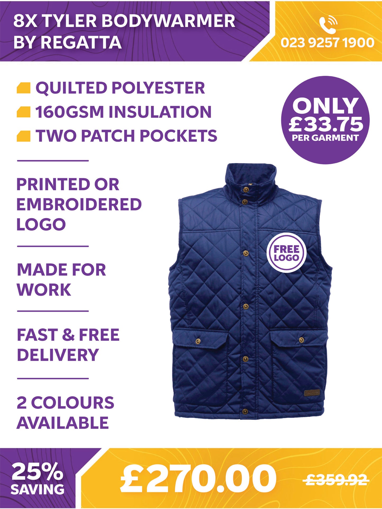 8 x Tyler Bodywarmer by Regatta