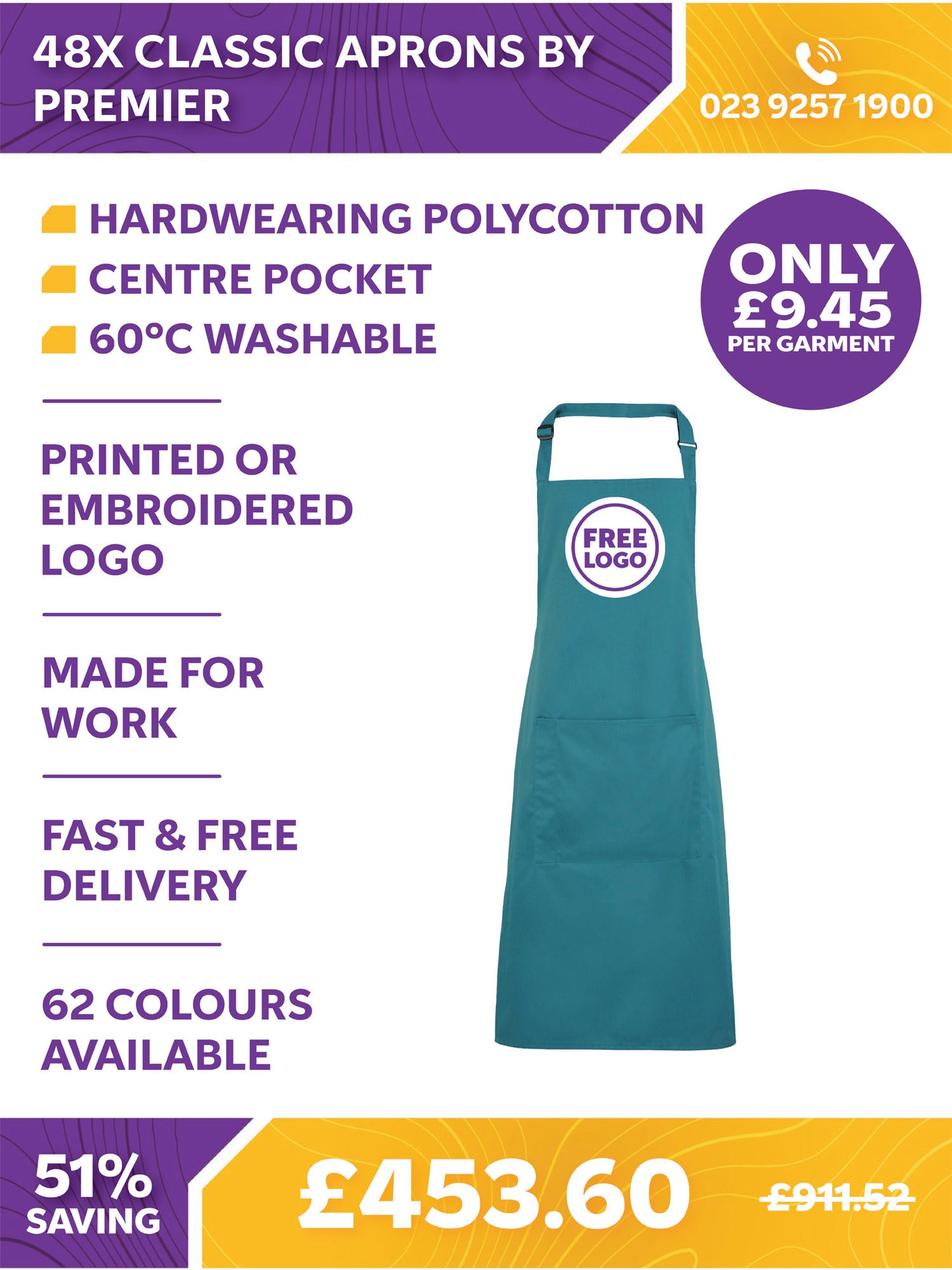 48 x Classic Aprons by Premier