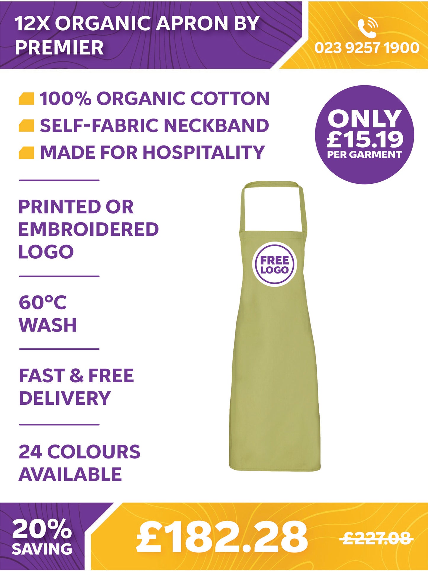 12 x Organic Apron By Premier