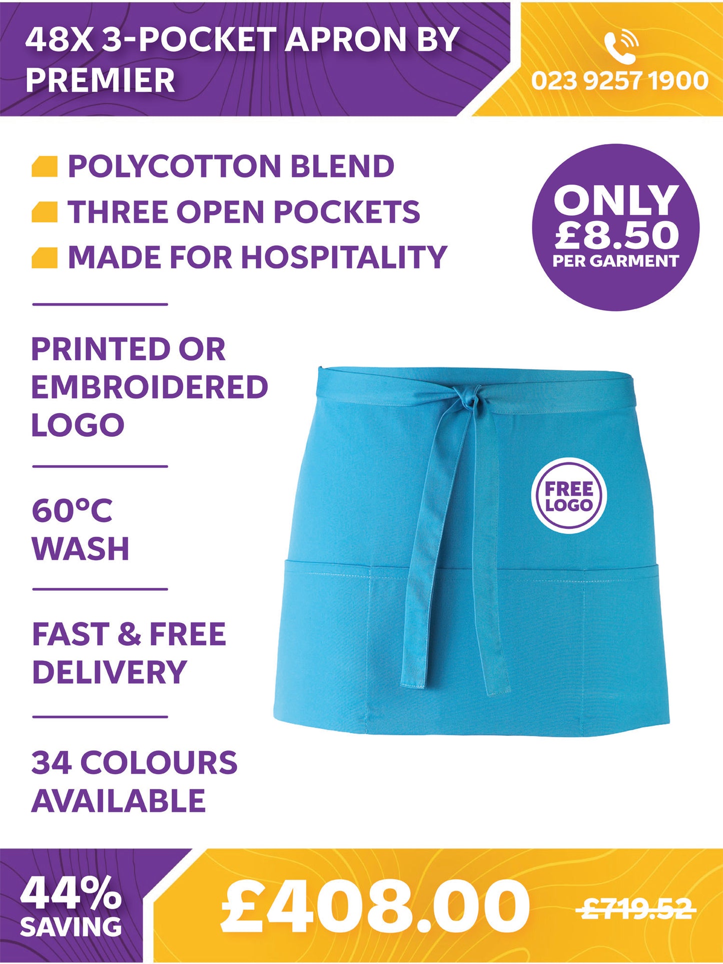 48 x 3-Pocket Apron by Premier