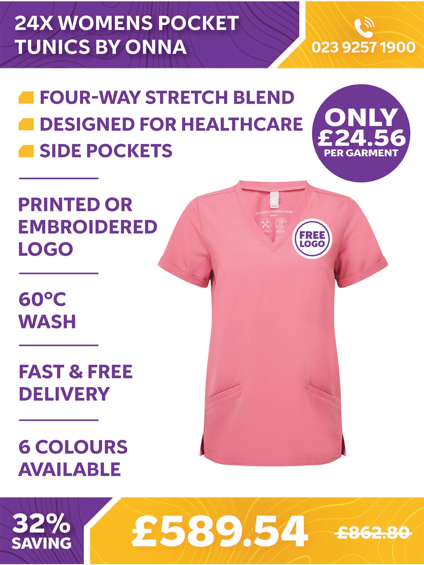 24x Womens Pocket Tunics by Onna