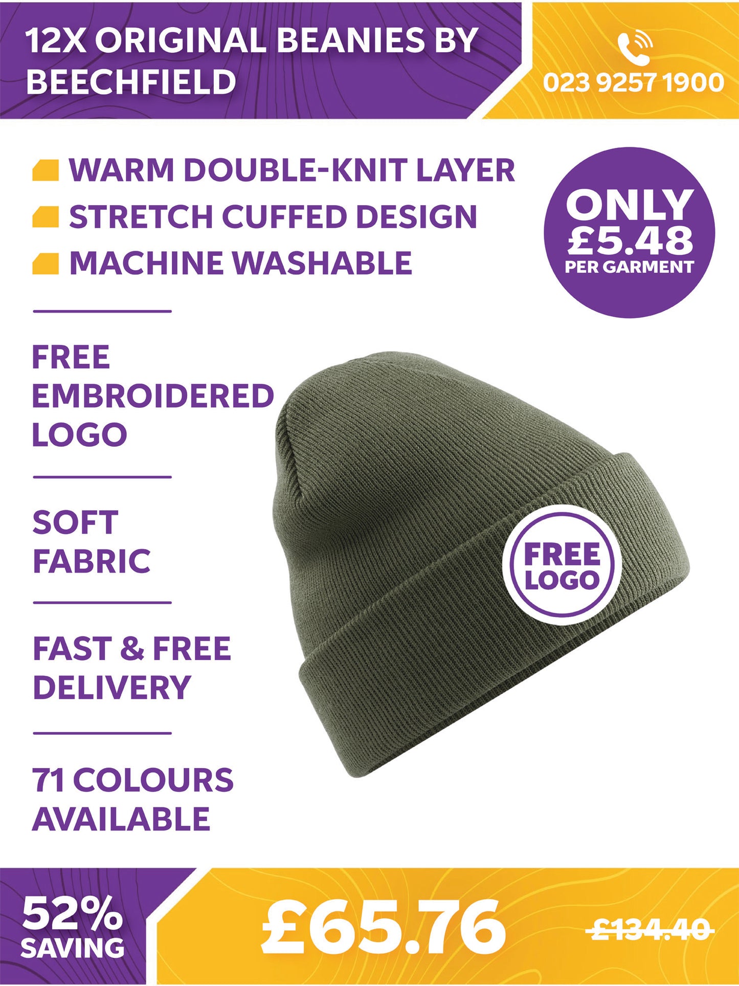 12 x Original Beanies by Beechfield