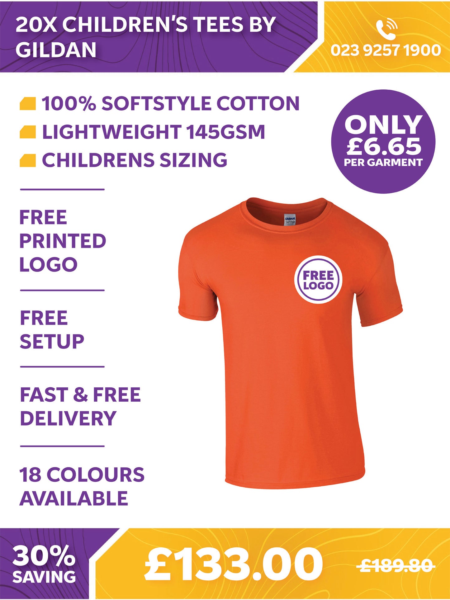 20 x Children's Tee's by Gildan