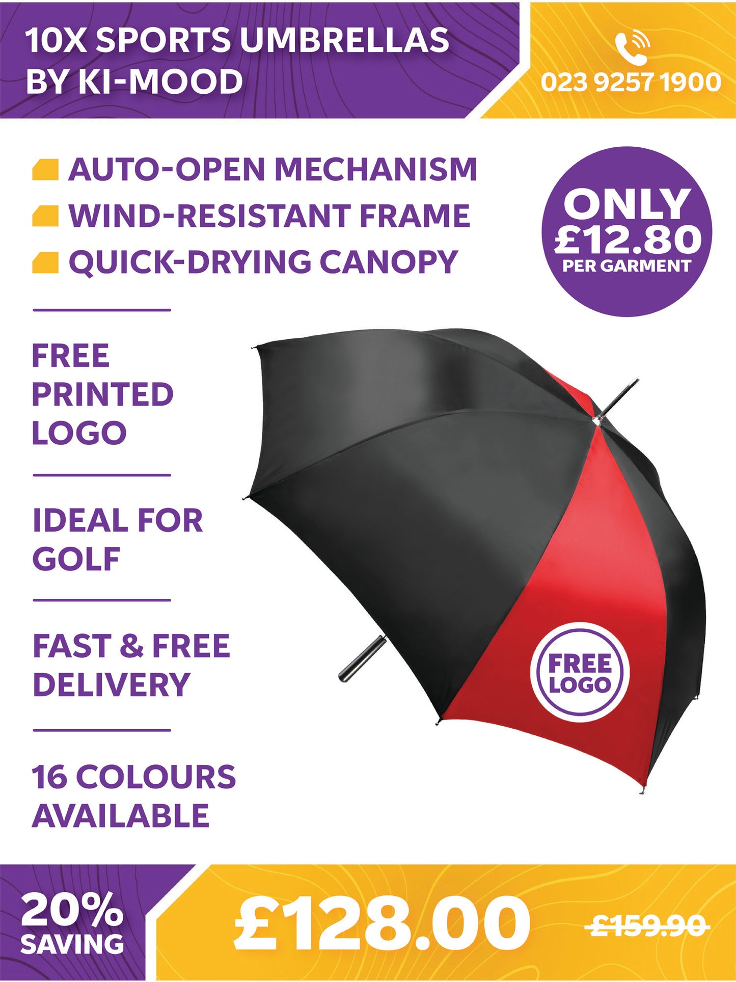 10 x Sports Umbrellas by Ki-Mood