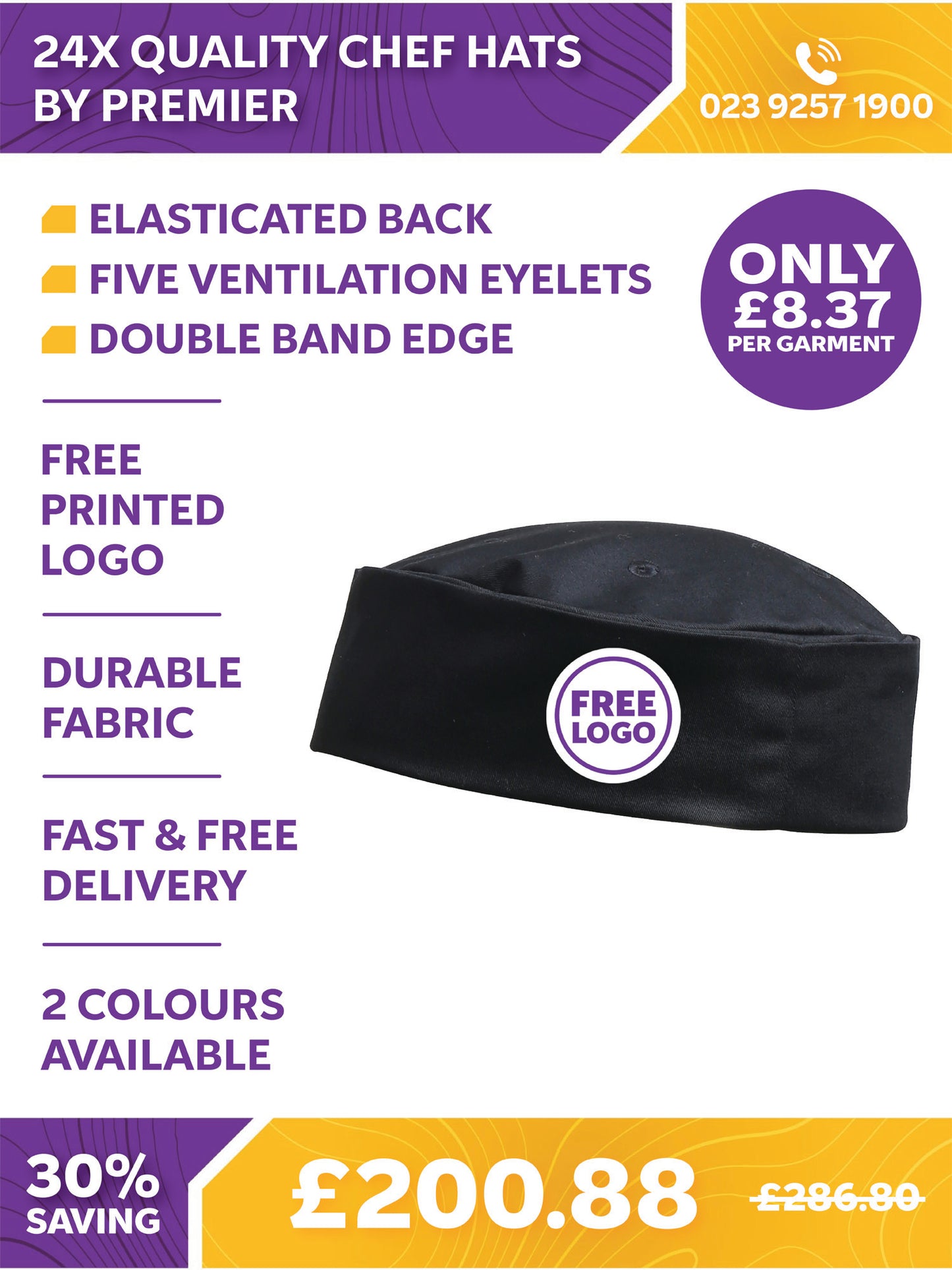 24 x Quality Chef Hats by Premier