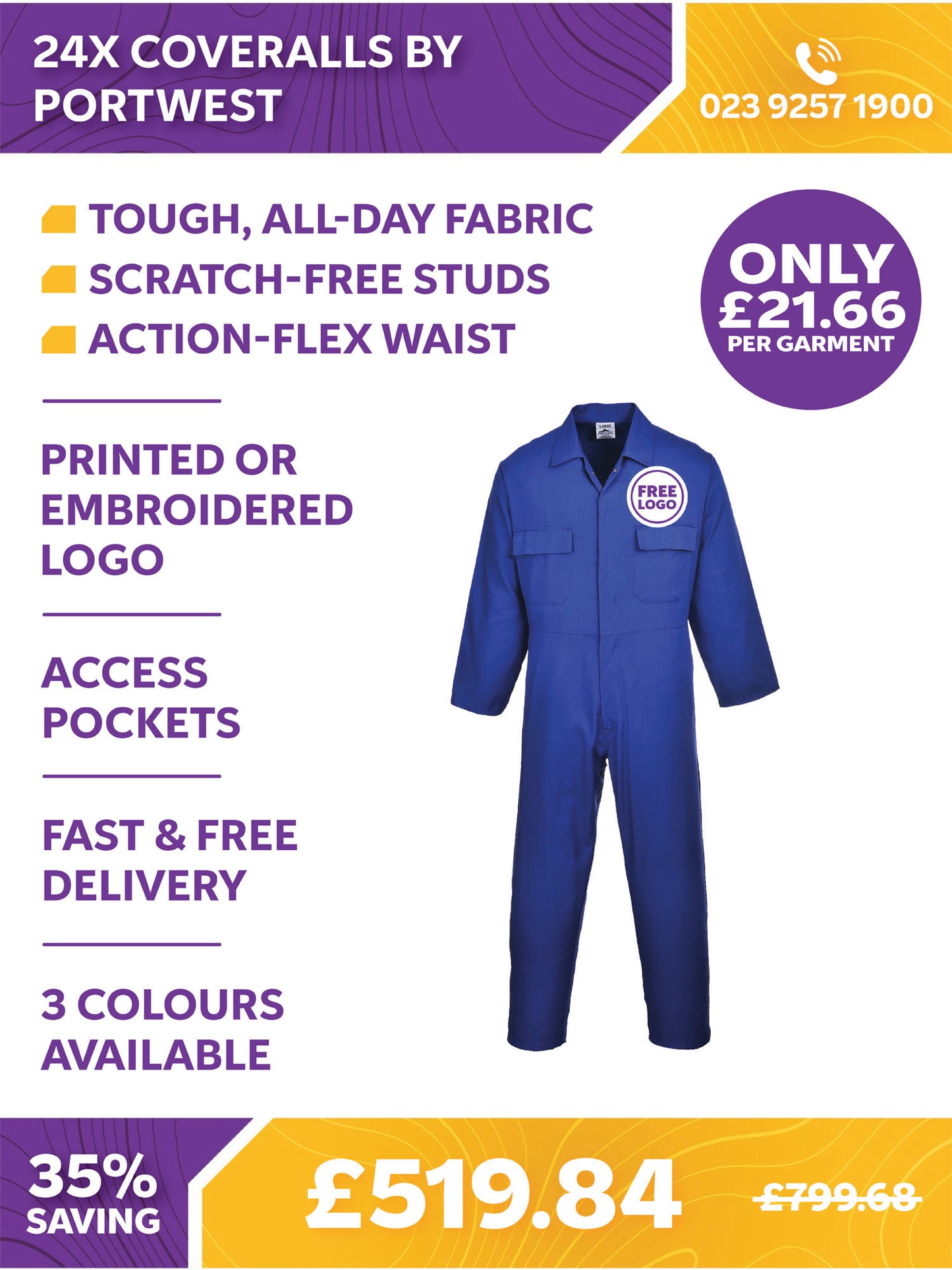 24 x Coveralls by Portwest