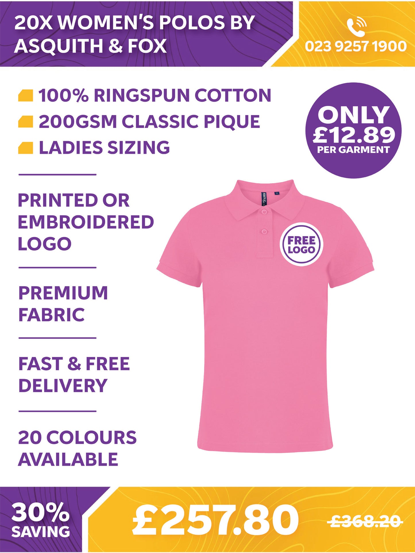 20 x Women's Stylish Polos by Asquith & Fox