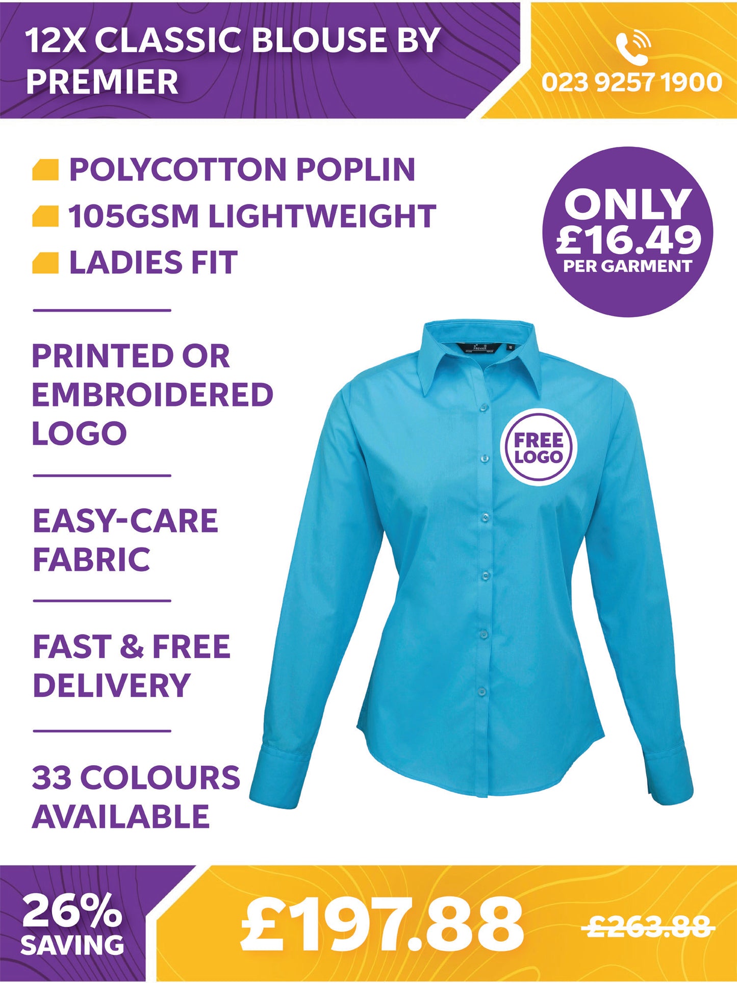 12 x Classic Blouse By Premier