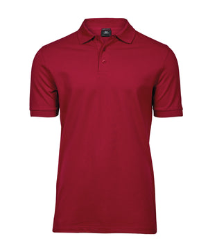 10 x Luxury Stretch Polos by Tee Jays in Deep Red by Print Lab Deals — Custom branded clothing by Print Press, featuring premium embroidery produced in our specialist print lab in the UK.