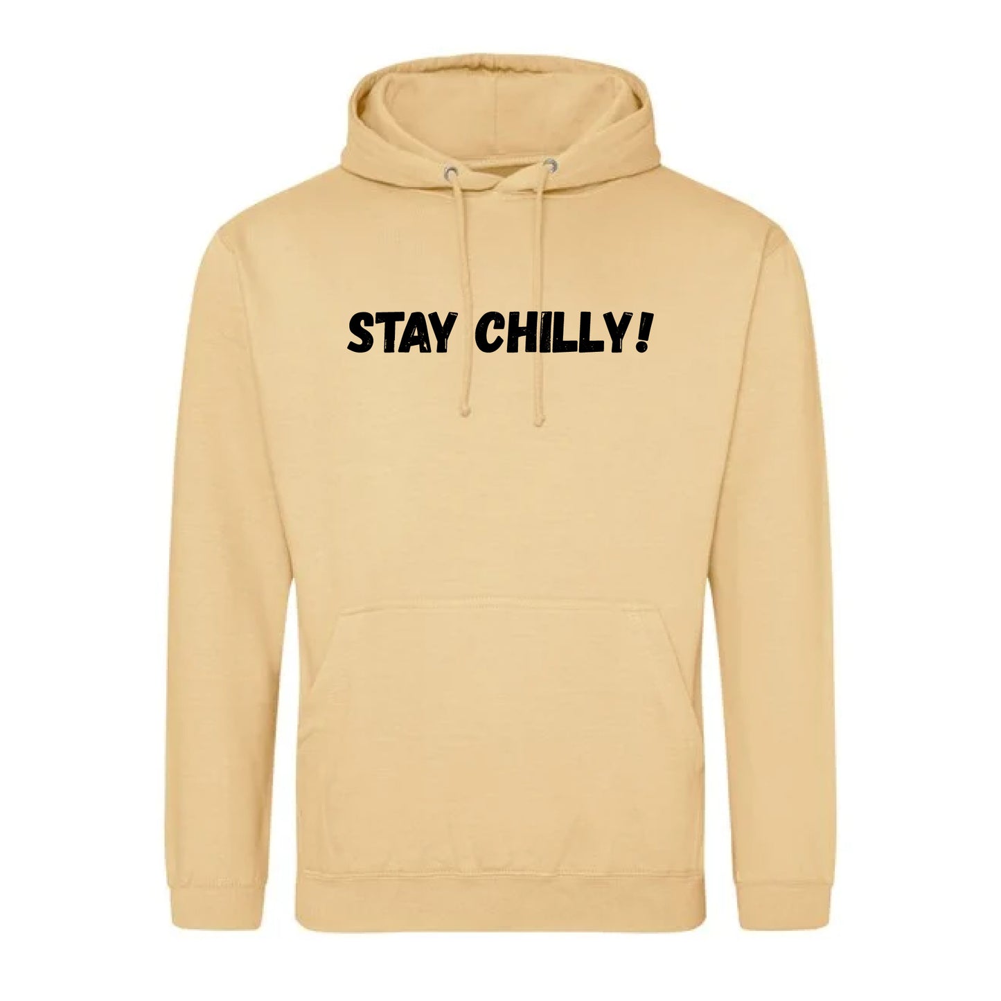 IBH Stay Chilly! Hoodie - Black Print (£46.40 inc VAT) in STAY CHILLY! Desert Sand by printlab.clothing — Custom branded clothing by Print Press, featuring premium embroidery produced in our specialist print lab in the UK.