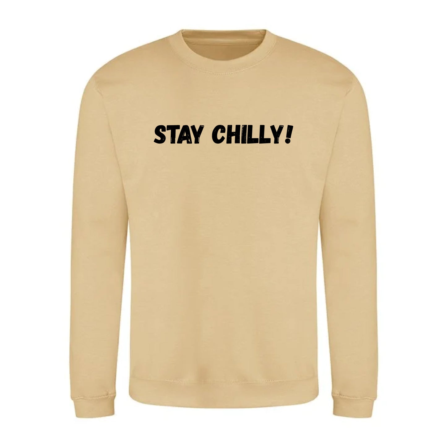 IBH Stay Chilly! Sweatshirt - Black Print (£41.40 inc VAT) in STAY CHILLY! Desert Sand by printlab.clothing — Custom branded clothing by Print Press, featuring premium embroidery produced in our specialist print lab in the UK.