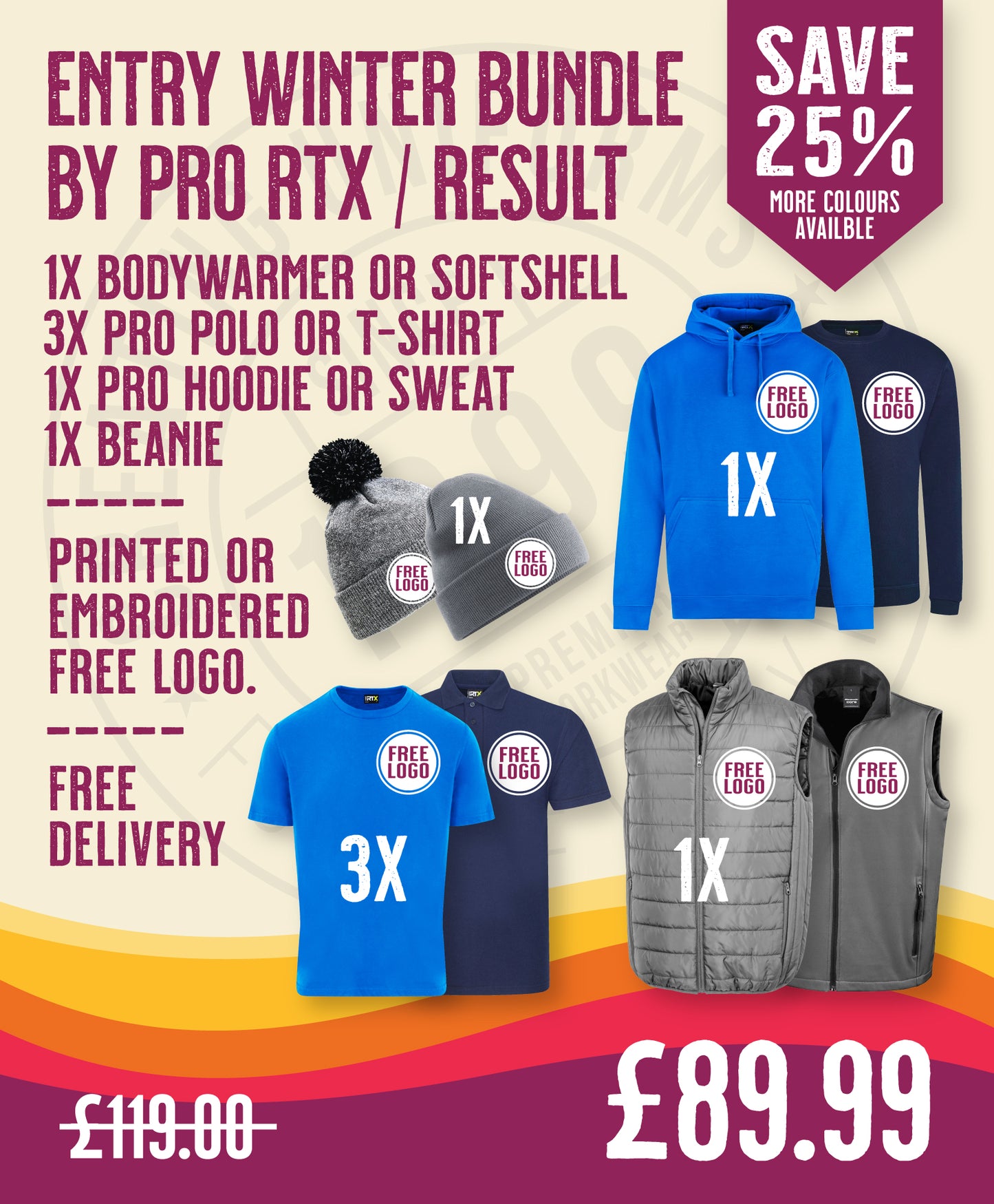 The Entry Winter Bundle by Pro RTX / Result in by Print Lab Deals — Custom branded clothing by Print Press, featuring premium embroidery produced in our specialist print lab in the UK.