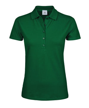10 x Ladies Luxury Stretch Polos by Tee Jays in Forest Green by Print Lab Deals — Custom branded clothing by Print Press, featuring premium embroidery produced in our specialist print lab in the UK.