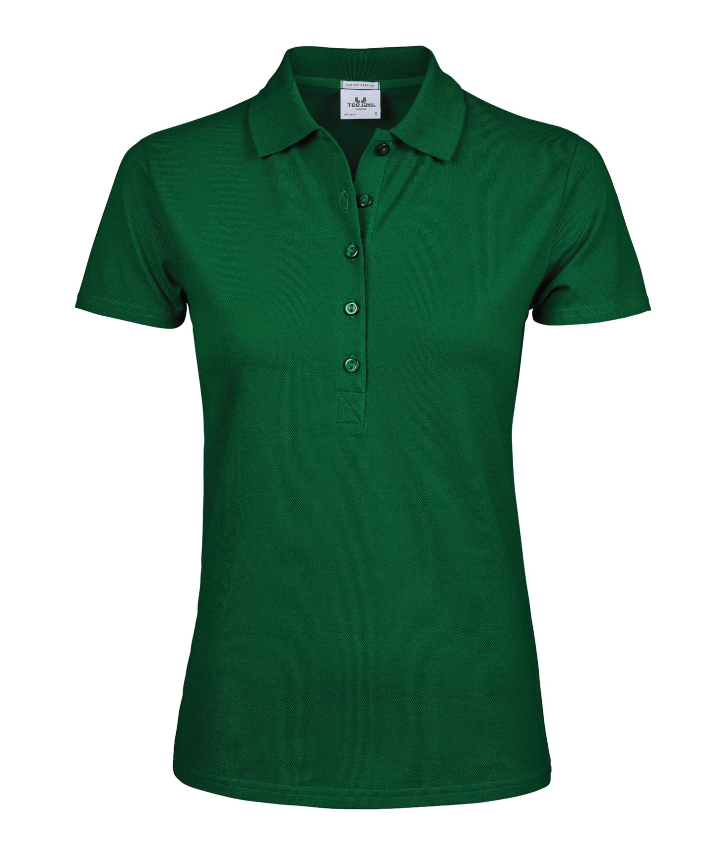 10 x Ladies Luxury Stretch Polos by Tee Jays in Forest Green by Print Lab Deals — Custom branded clothing by Print Press, featuring premium embroidery produced in our specialist print lab in the UK.