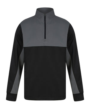 12 x 1/4 Zip Sports Tops by Finden + Hales in Black Gunmetal by Print Lab Deals — Custom branded clothing by Print Press, featuring premium embroidery produced in our specialist print lab in the UK.