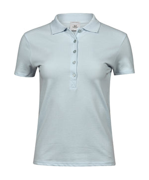 10 x Ladies Luxury Stretch Polos by Tee Jays in Ice Blue by Print Lab Deals — Custom branded clothing by Print Press, featuring premium embroidery produced in our specialist print lab in the UK.