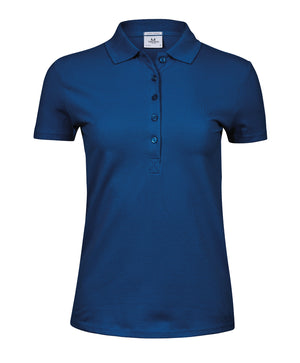 10 x Ladies Luxury Stretch Polos by Tee Jays in Indigo Blue by Print Lab Deals — Custom branded clothing by Print Press, featuring premium embroidery produced in our specialist print lab in the UK.