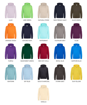 College Hoodie - Kids Size - 51-100 Pieces in by printlab.clothing — Custom branded clothing by Print Press, featuring premium embroidery produced in our specialist print lab in the UK.