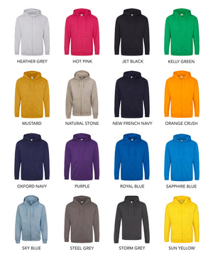 Zipped Hoodie - Adult Size - 10-24 Pieces in by printlab.clothing — Custom branded clothing by Print Press, featuring premium embroidery produced in our specialist print lab in the UK.
