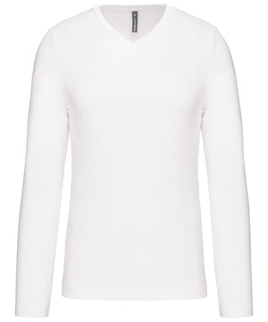 Men's long-sleeved V-neck T-shirt