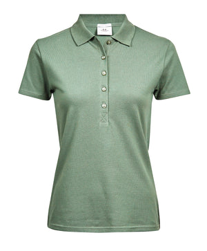 10 x Ladies Luxury Stretch Polos by Tee Jays in Leaf Green by Print Lab Deals — Custom branded clothing by Print Press, featuring premium embroidery produced in our specialist print lab in the UK.