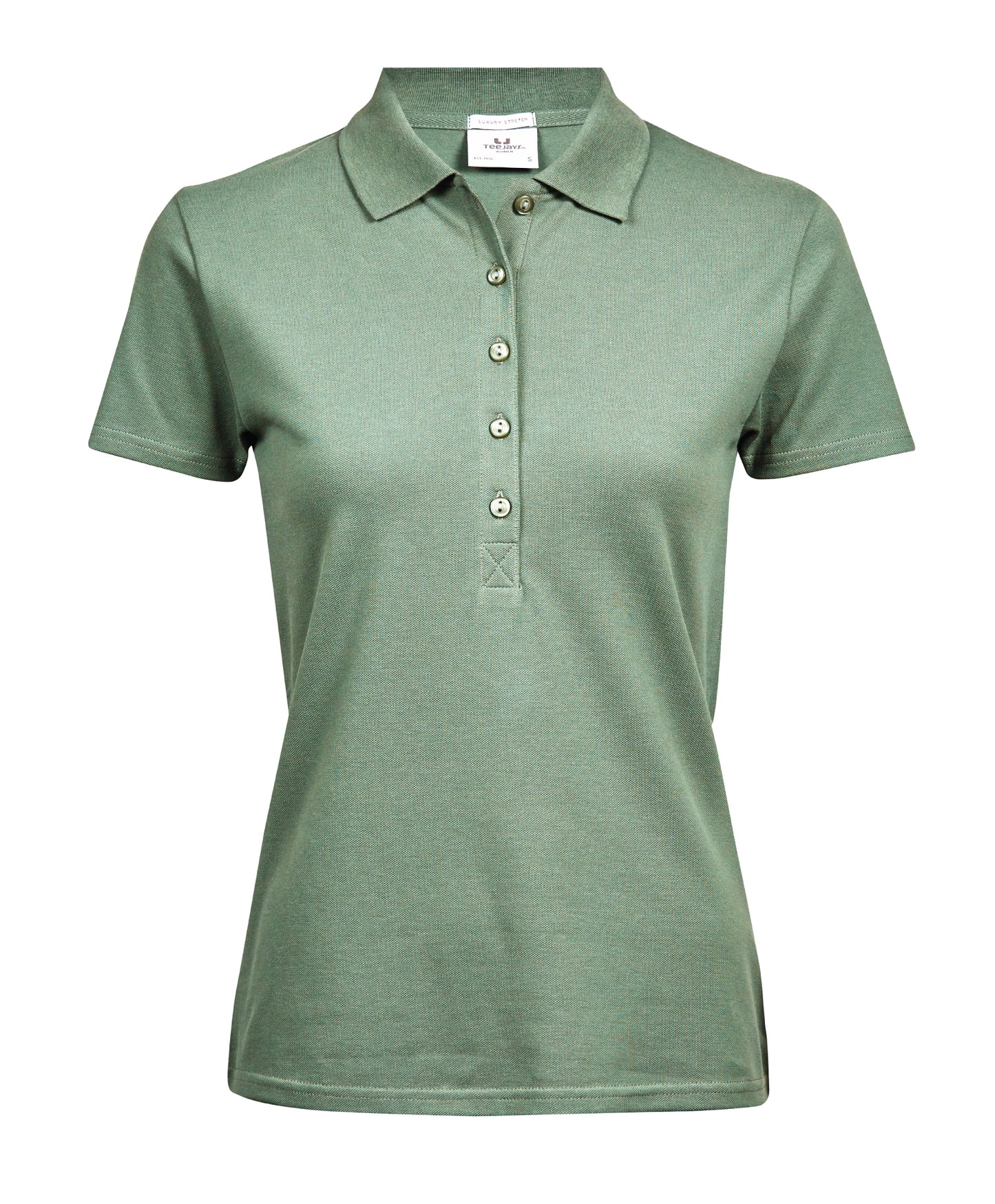 10 x Ladies Luxury Stretch Polos by Tee Jays in Leaf Green by Print Lab Deals — Custom branded clothing by Print Press, featuring premium embroidery produced in our specialist print lab in the UK.