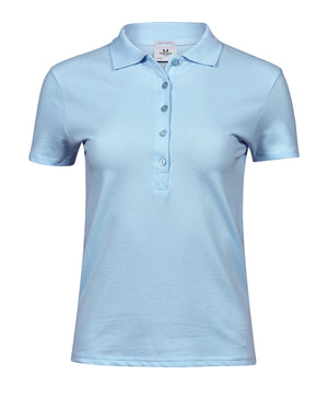 10 x Ladies Luxury Stretch Polos by Tee Jays in Light Blue by Print Lab Deals — Custom branded clothing by Print Press, featuring premium embroidery produced in our specialist print lab in the UK.