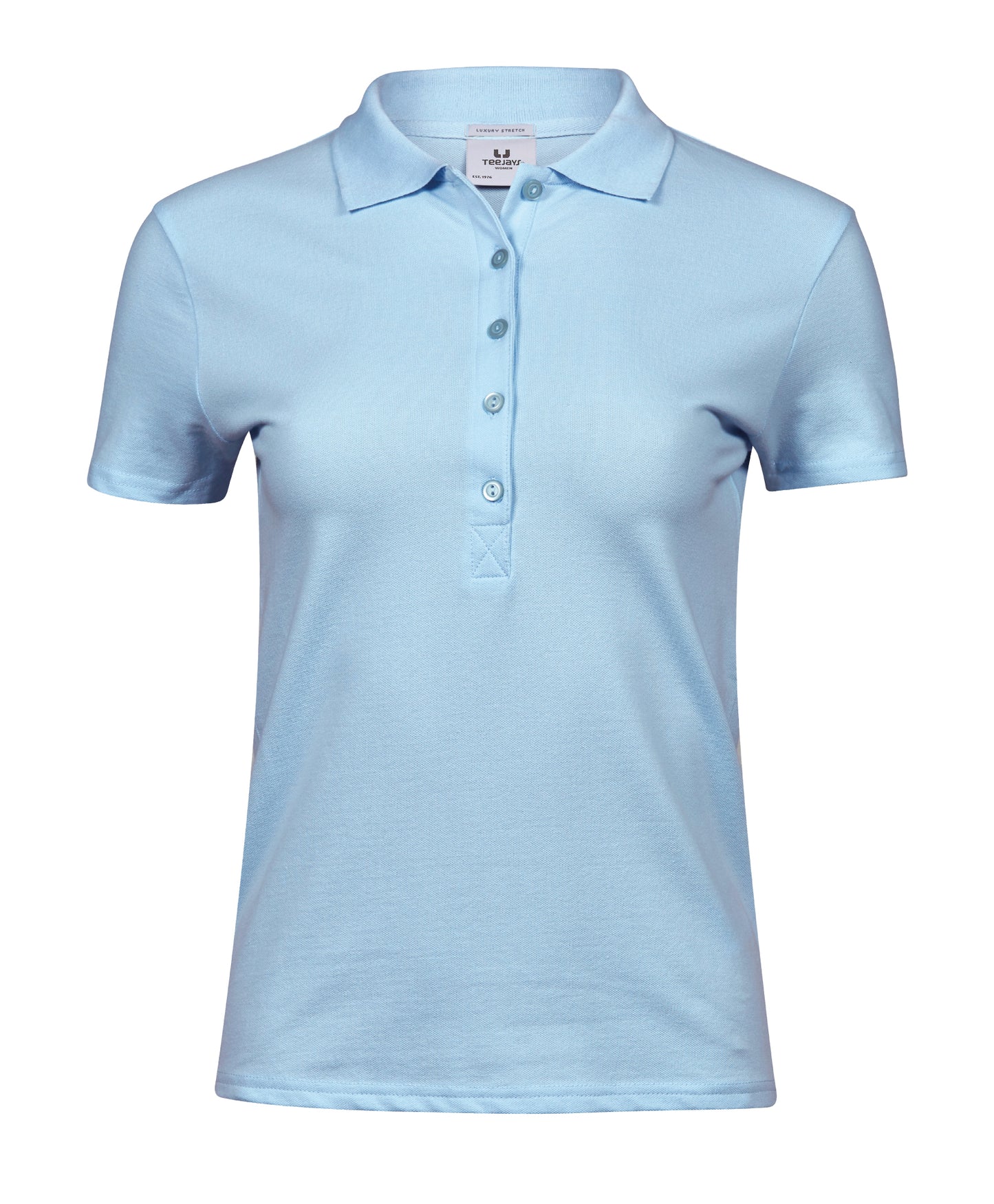 10 x Ladies Luxury Stretch Polos by Tee Jays in Light Blue by Print Lab Deals — Custom branded clothing by Print Press, featuring premium embroidery produced in our specialist print lab in the UK.