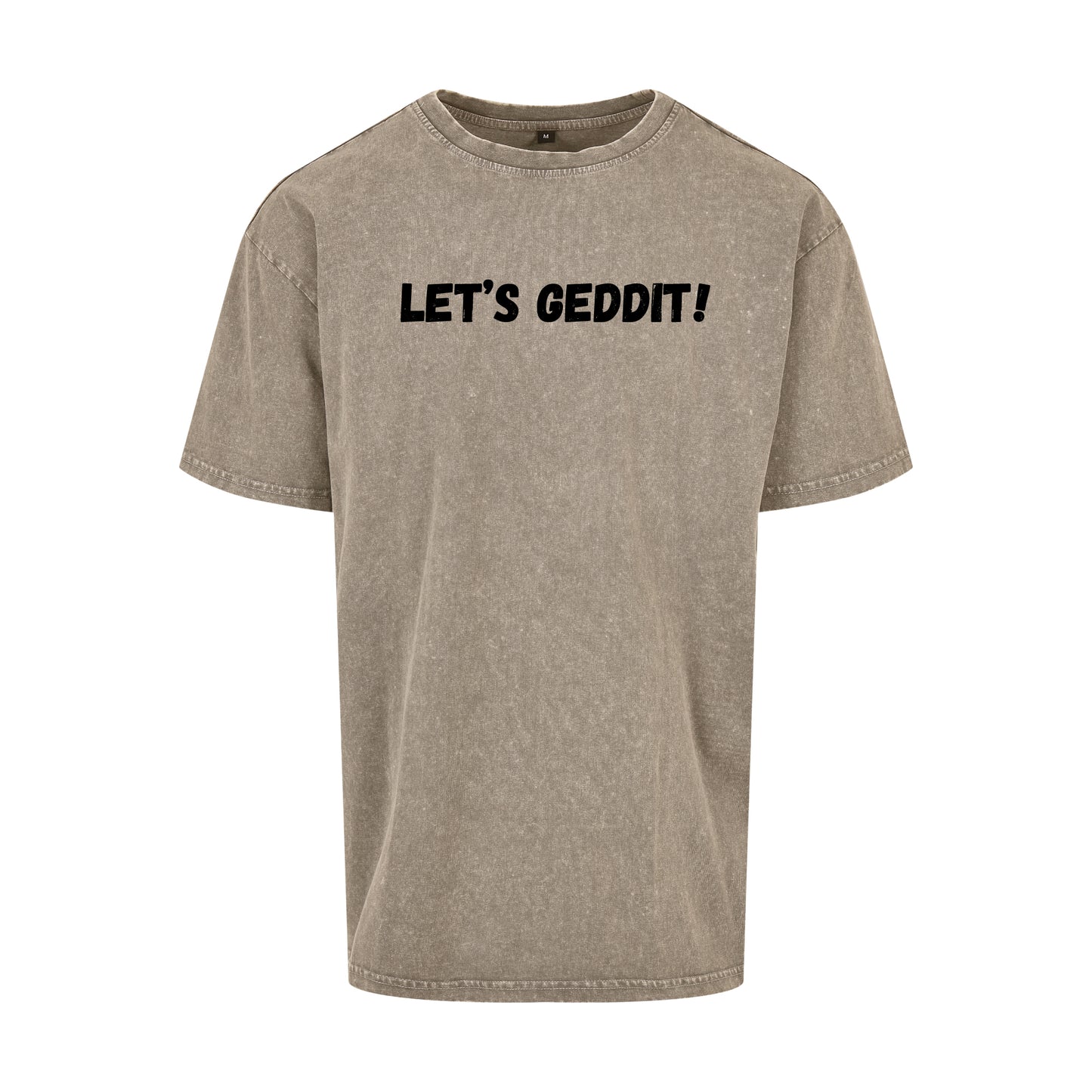 IBH Oversized T-Shirt - Black Print (£33.40 inc VAT) in LET'S GEDDIT! Dark Khaki by printlab.clothing — Custom branded clothing by Print Press, featuring premium embroidery produced in our specialist print lab in the UK.