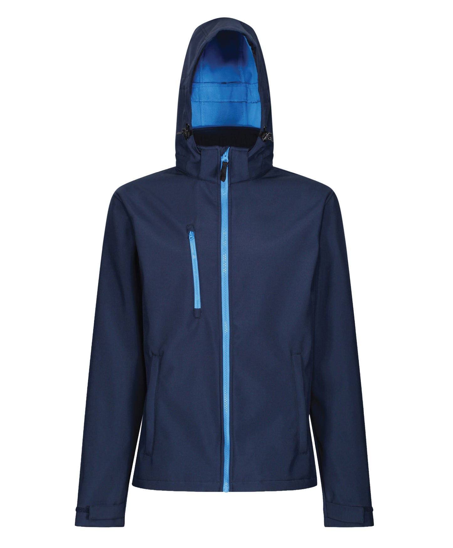 8 x Venturer 3-Layer Hooded Softshells by Regatta in Navy New French Blue by Print Lab Deals — Custom branded clothing by Print Press, featuring premium embroidery produced in our specialist print lab in the UK.