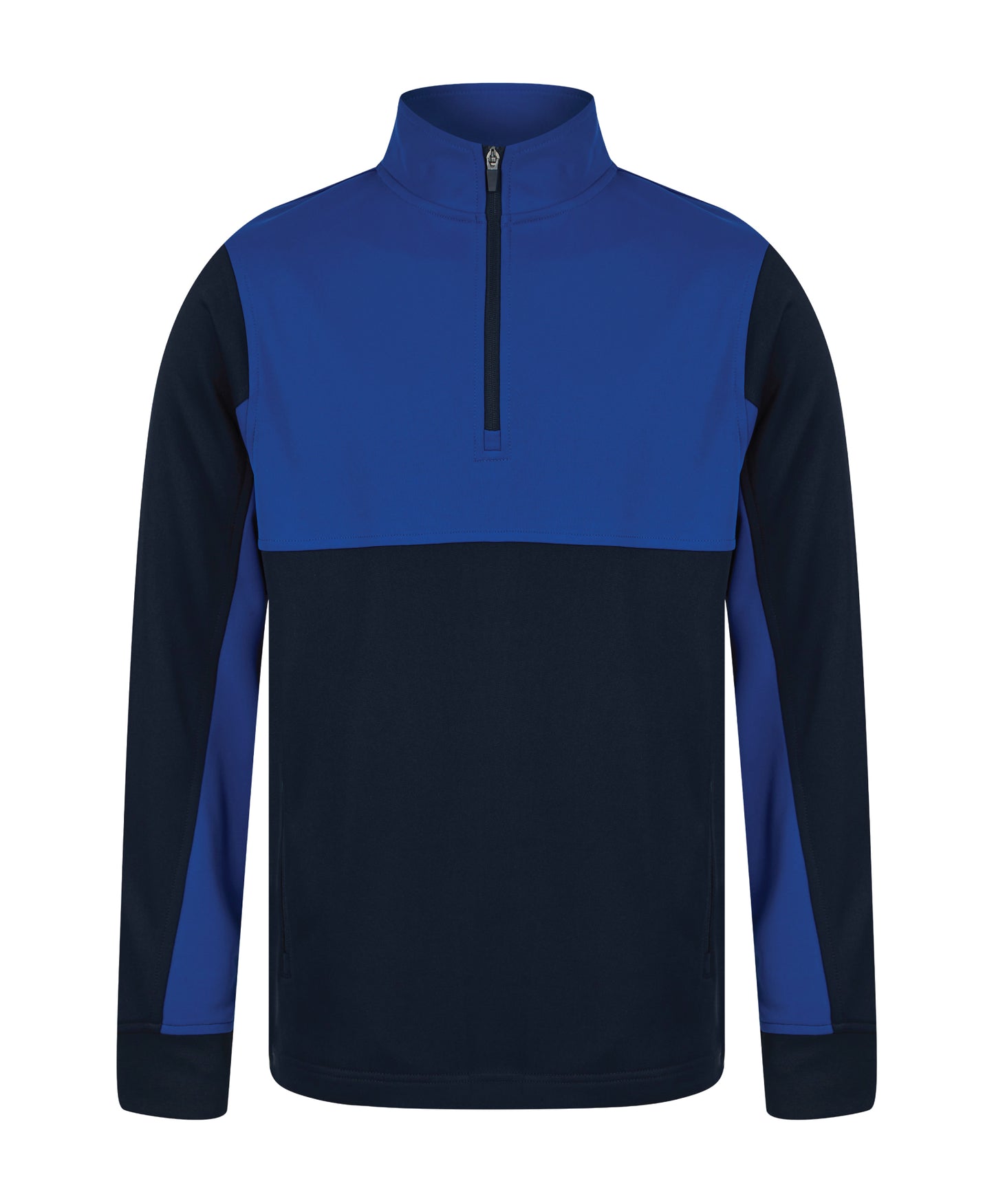 12 x 1/4 Zip Sports Tops by Finden + Hales in Navy Royal Blue by Print Lab Deals — Custom branded clothing by Print Press, featuring premium embroidery produced in our specialist print lab in the UK.