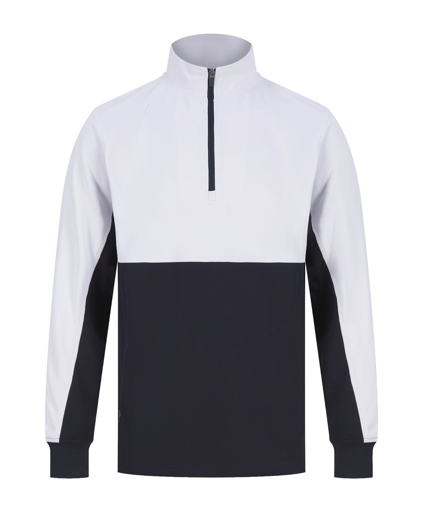 12 x 1/4 Zip Sports Tops by Finden + Hales in Navy White by Print Lab Deals — Custom branded clothing by Print Press, featuring premium embroidery produced in our specialist print lab in the UK.