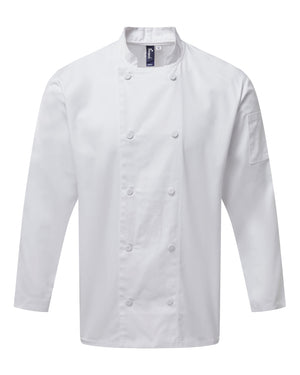 12 x Cooling Long Sleeve Chef Jackets by Premier in by Print Lab Deals — Custom branded clothing by Print Press, featuring premium embroidery produced in our specialist print lab in the UK.