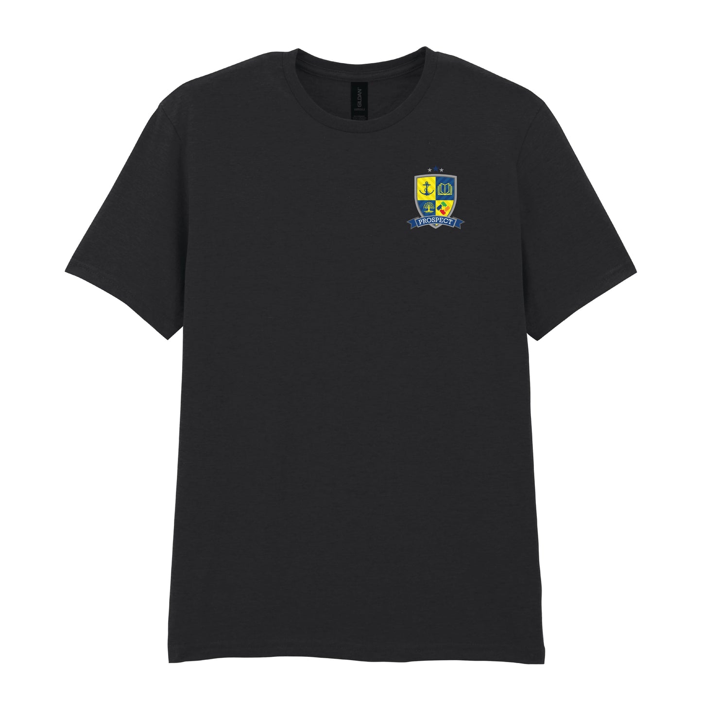 T-Shirt (£12.79 inc VAT) - Prospect School in Black by printlab.clothing — Custom branded clothing by Print Press, featuring premium embroidery produced in our specialist print lab in the UK.