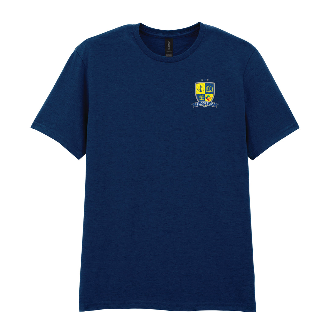 T-Shirt (£12.79 inc VAT) - Prospect School in Navy by printlab.clothing — Custom branded clothing by Print Press, featuring premium embroidery produced in our specialist print lab in the UK.