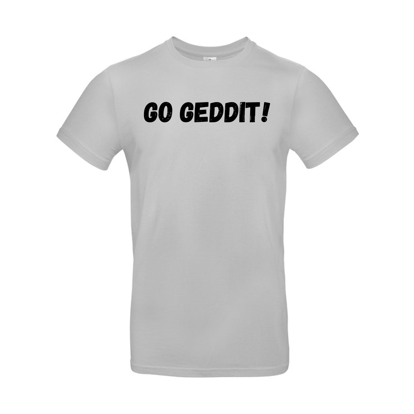 IBH T-Shirt - Black Print (£26.40 inc VAT) in GO GEDDIT! Pacific Grey by printlab.clothing — Custom branded clothing by Print Press, featuring premium embroidery produced in our specialist print lab in the UK.