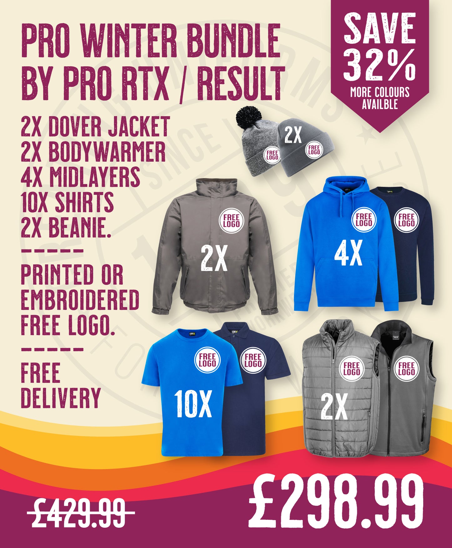 The Pro Winter Bundle By Pro RTX / Result in by Print Lab Deals — Custom branded clothing by Print Press, featuring premium embroidery produced in our specialist print lab in the UK.