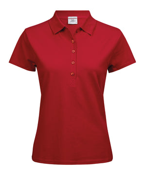 10 x Ladies Luxury Stretch Polos by Tee Jays in Red by Print Lab Deals — Custom branded clothing by Print Press, featuring premium embroidery produced in our specialist print lab in the UK.