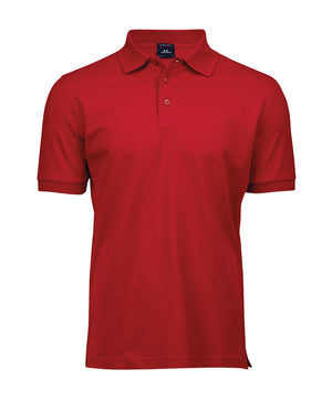 10 x Luxury Stretch Polos by Tee Jays in Red by Print Lab Deals — Custom branded clothing by Print Press, featuring premium embroidery produced in our specialist print lab in the UK.