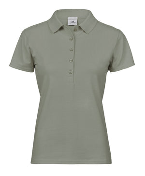 10 x Ladies Luxury Stretch Polos by Tee Jays in Sage by Print Lab Deals — Custom branded clothing by Print Press, featuring premium embroidery produced in our specialist print lab in the UK.
