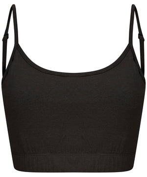 Women's sustainable fashion cropped cami top with adjustable straps