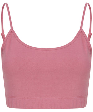 Women's sustainable fashion cropped cami top with adjustable straps