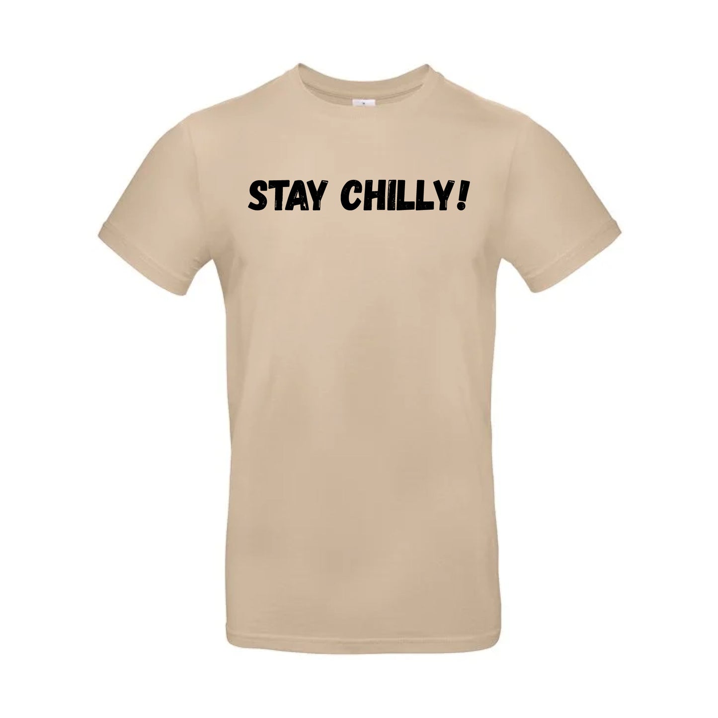 IBH Stay Chilly! T-Shirt - Black Print (£26.40 inc VAT) in STAY CHILLY! Sand by printlab.clothing — Custom branded clothing by Print Press, featuring premium embroidery produced in our specialist print lab in the UK.