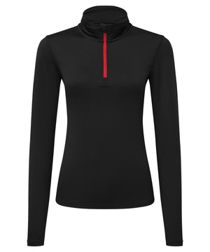 Women's TriDri® recycled long sleeve brushed back ¼ zip