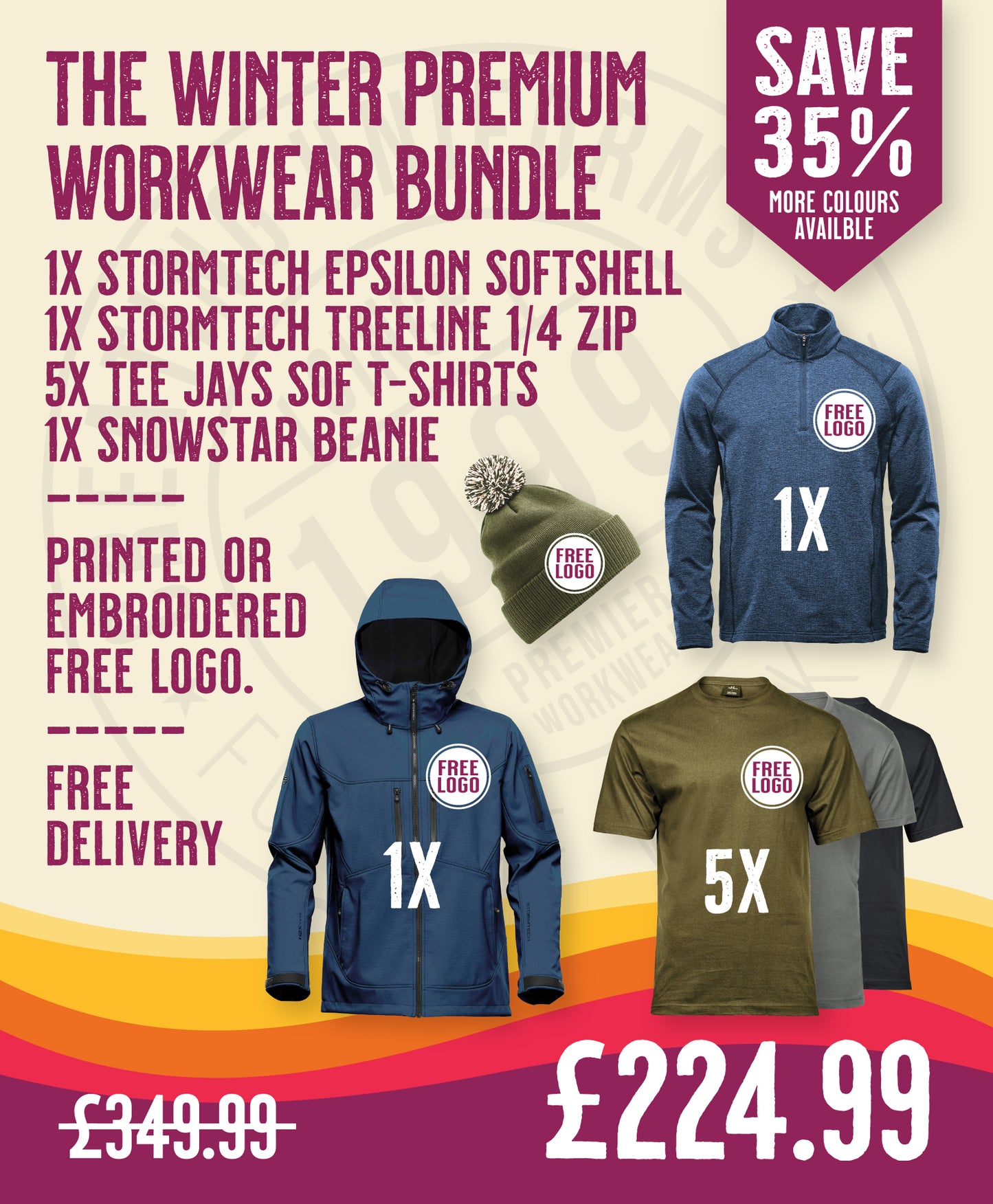 The Winter Premium Workwear Bundle in by Print Lab Deals — Custom branded clothing by Print Press, featuring premium embroidery produced in our specialist print lab in the UK.