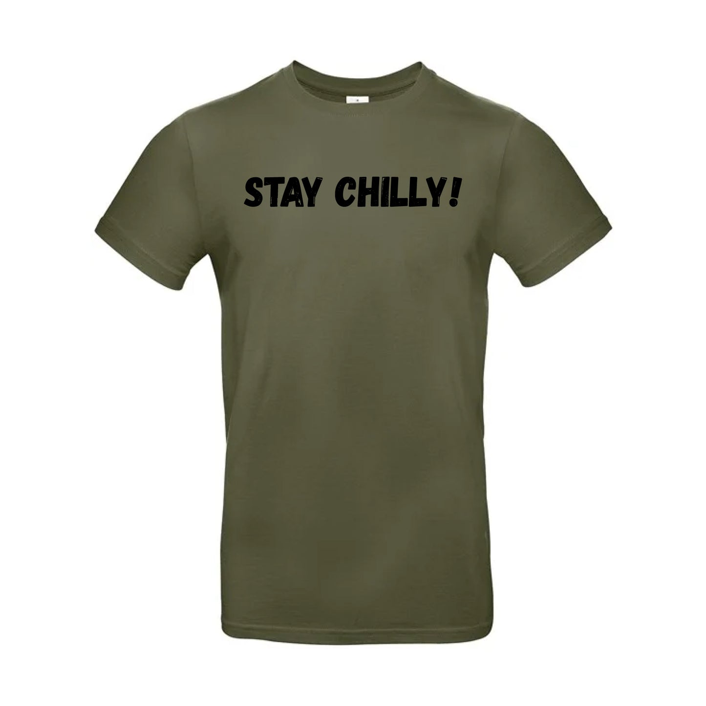 IBH Stay Chilly! T-Shirt - Black Print (£26.40 inc VAT) in STAY CHILLY! Urban Khaki by printlab.clothing — Custom branded clothing by Print Press, featuring premium embroidery produced in our specialist print lab in the UK.